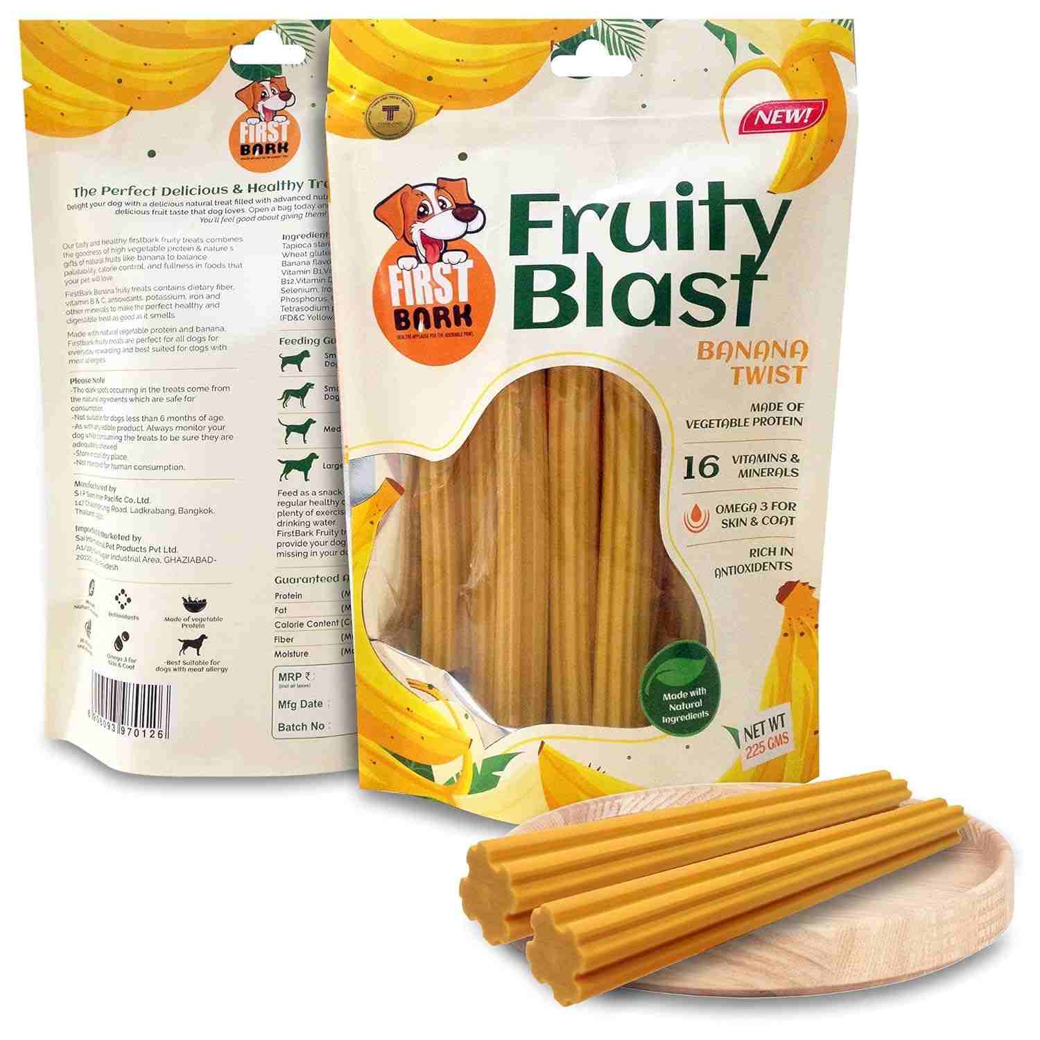 First Bark Fruity Blast Banana Twist Dog Treats
