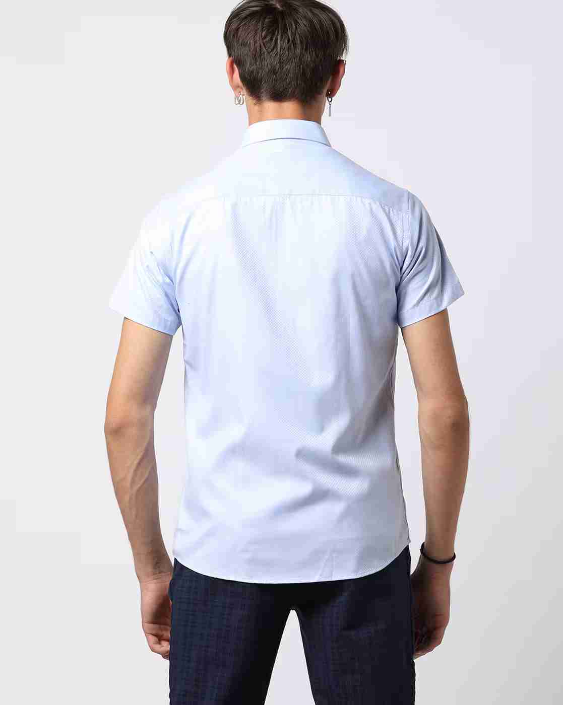 FIRST CLASS | Textured Spread-Collar Shirt with Patch Pocket