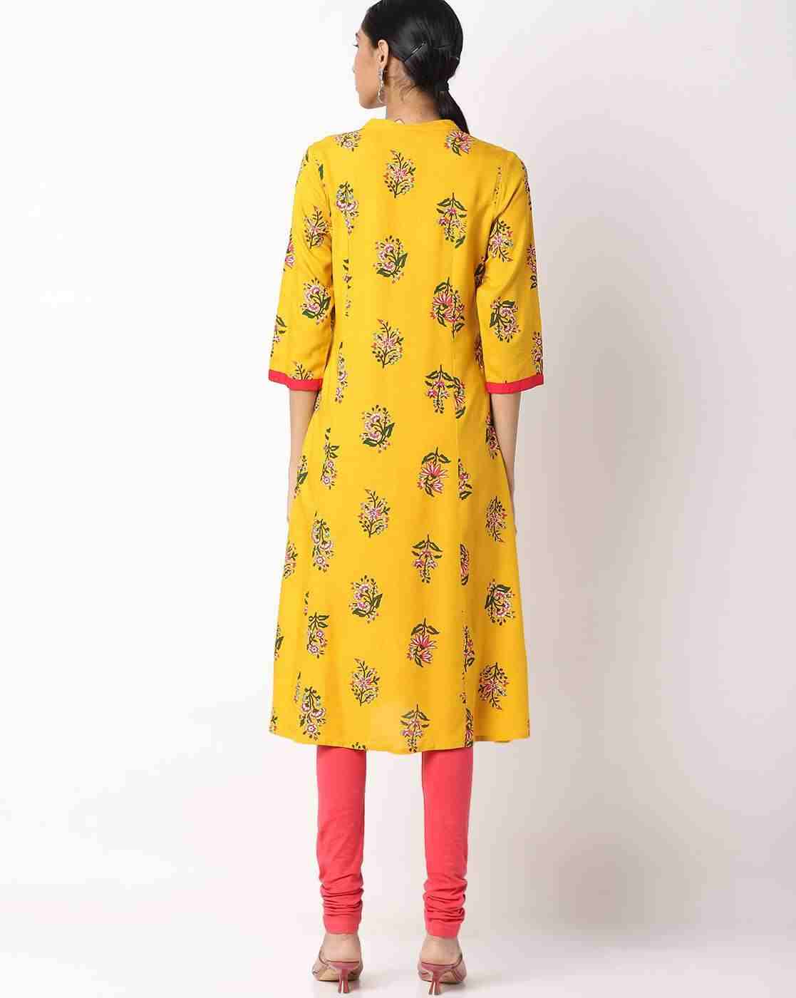 FIRST CLASS | Floral Print Straight Kurta with Churidar|1