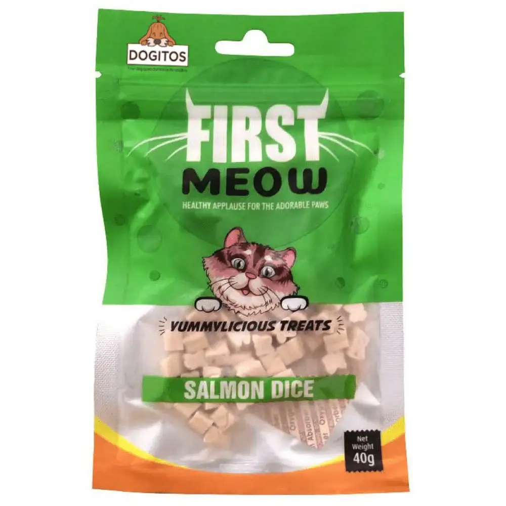 First Meow Salmon Dice 40 Gm – (Best Before Mar’26)