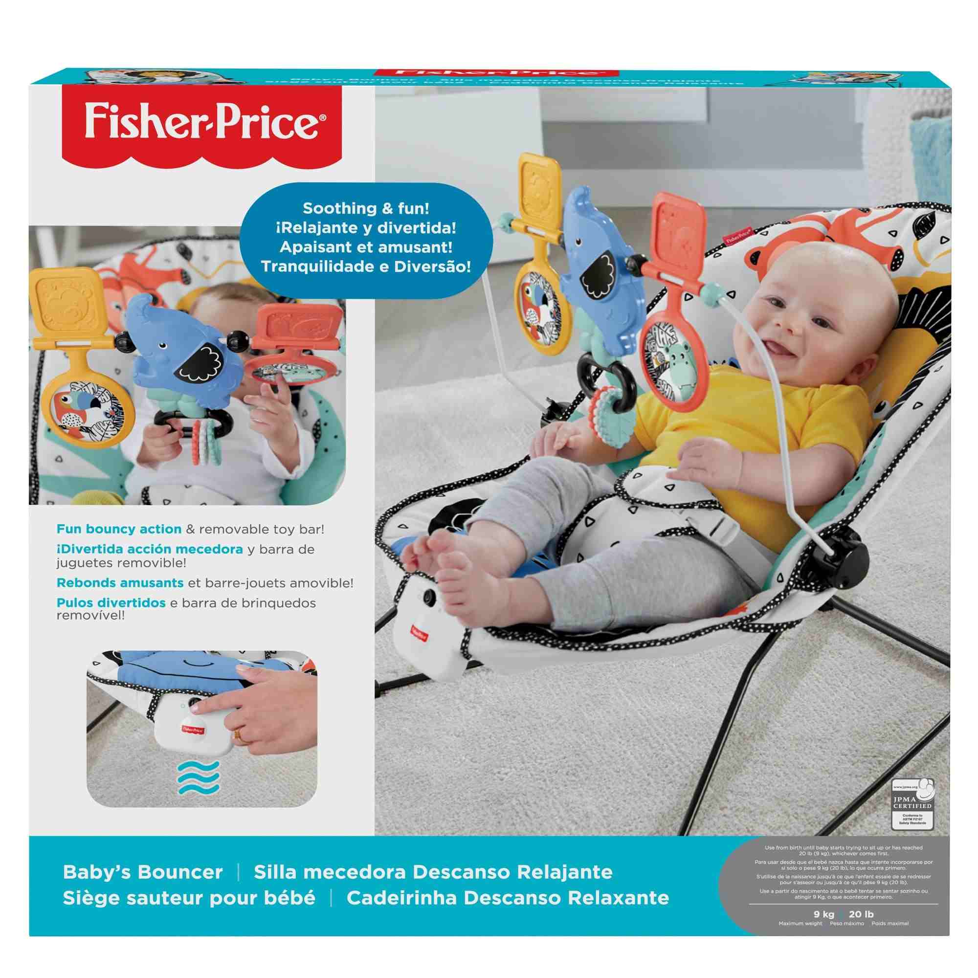 Fisher-Price Unisex Carnival Curve Baby Bouncers - Multicolor