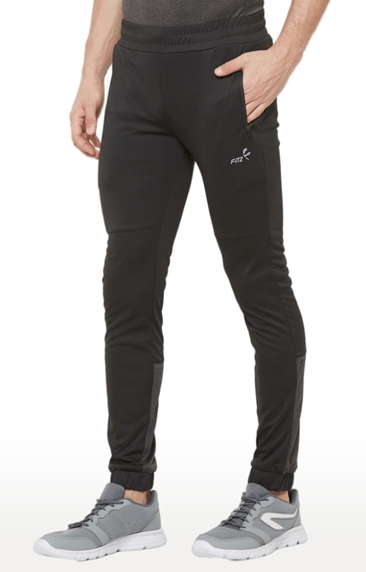 FITZ | Men's Black Polyester Solid Trackpant 2