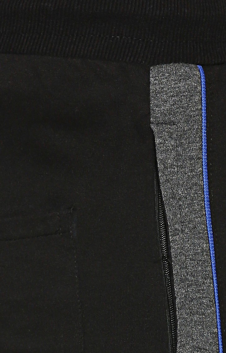 FITZ | Men's Black Cotton Blend Solid Trackpant 3