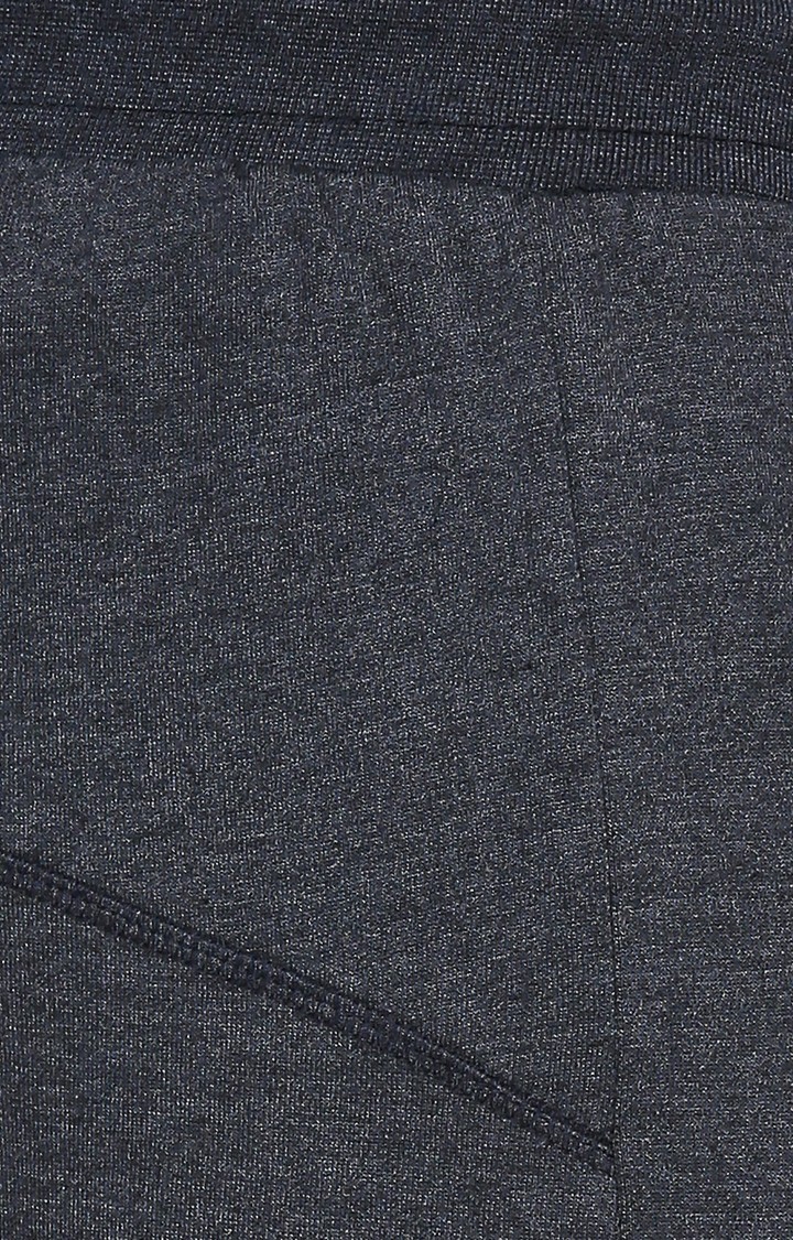 FITZ | Men's Blue Cotton Blend Melange Textured Trackpant 4