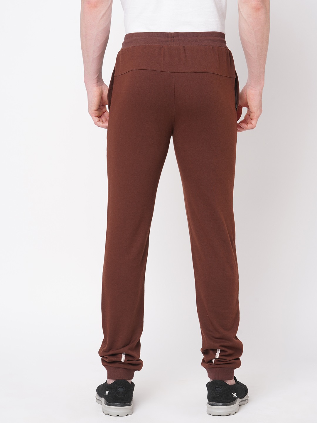 Men s Slim Fit Brown Cotton Blend Casual Joogers FITZ