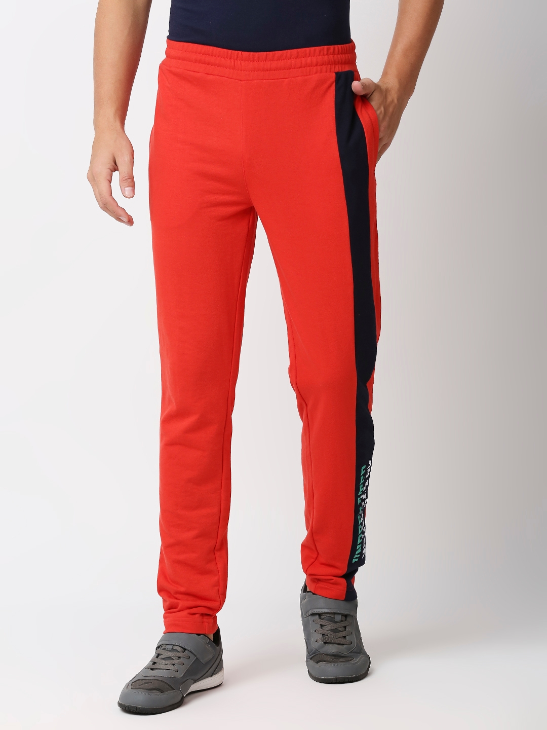 FITZ | Men's Slim Fit Red Cotton Blend Casual Joogers