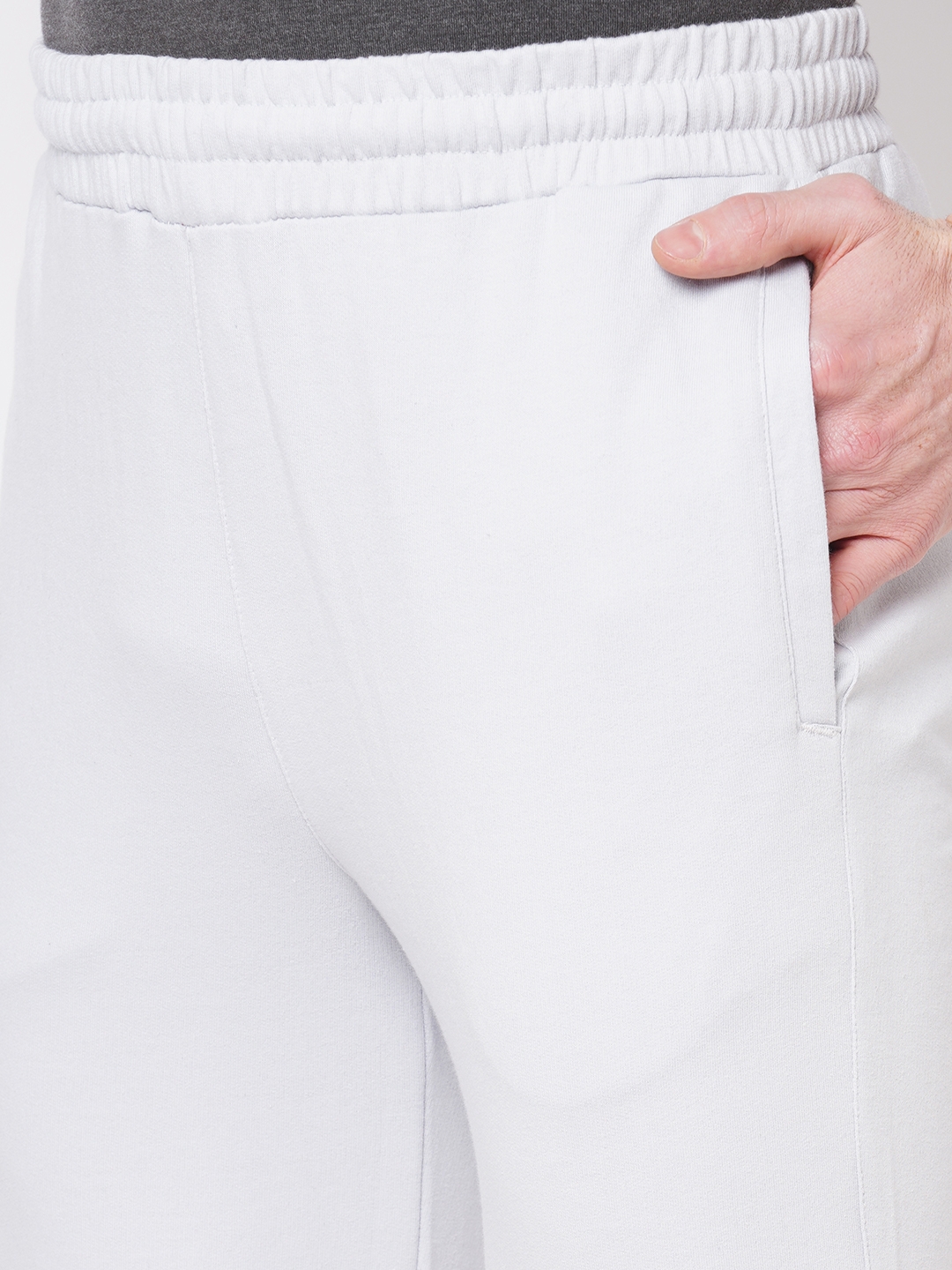 Men's Slim Fit Grey Cotton Blend Casual Joogers