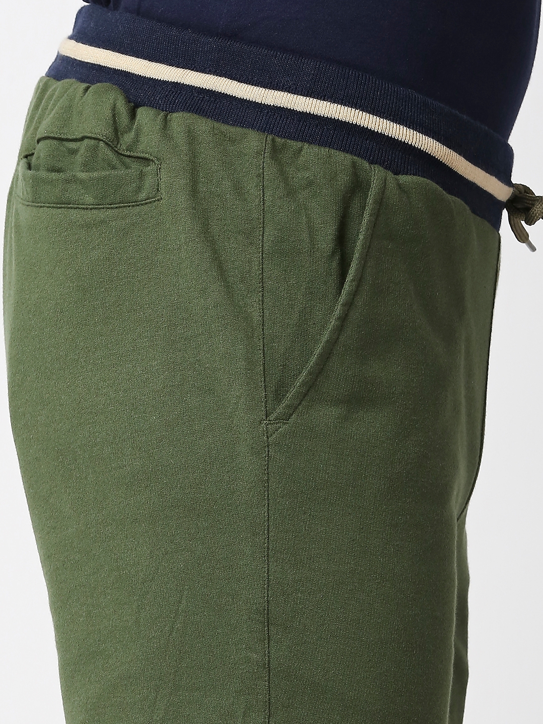 Men's Slim Fit Green Cotton Blend Casual Joogers