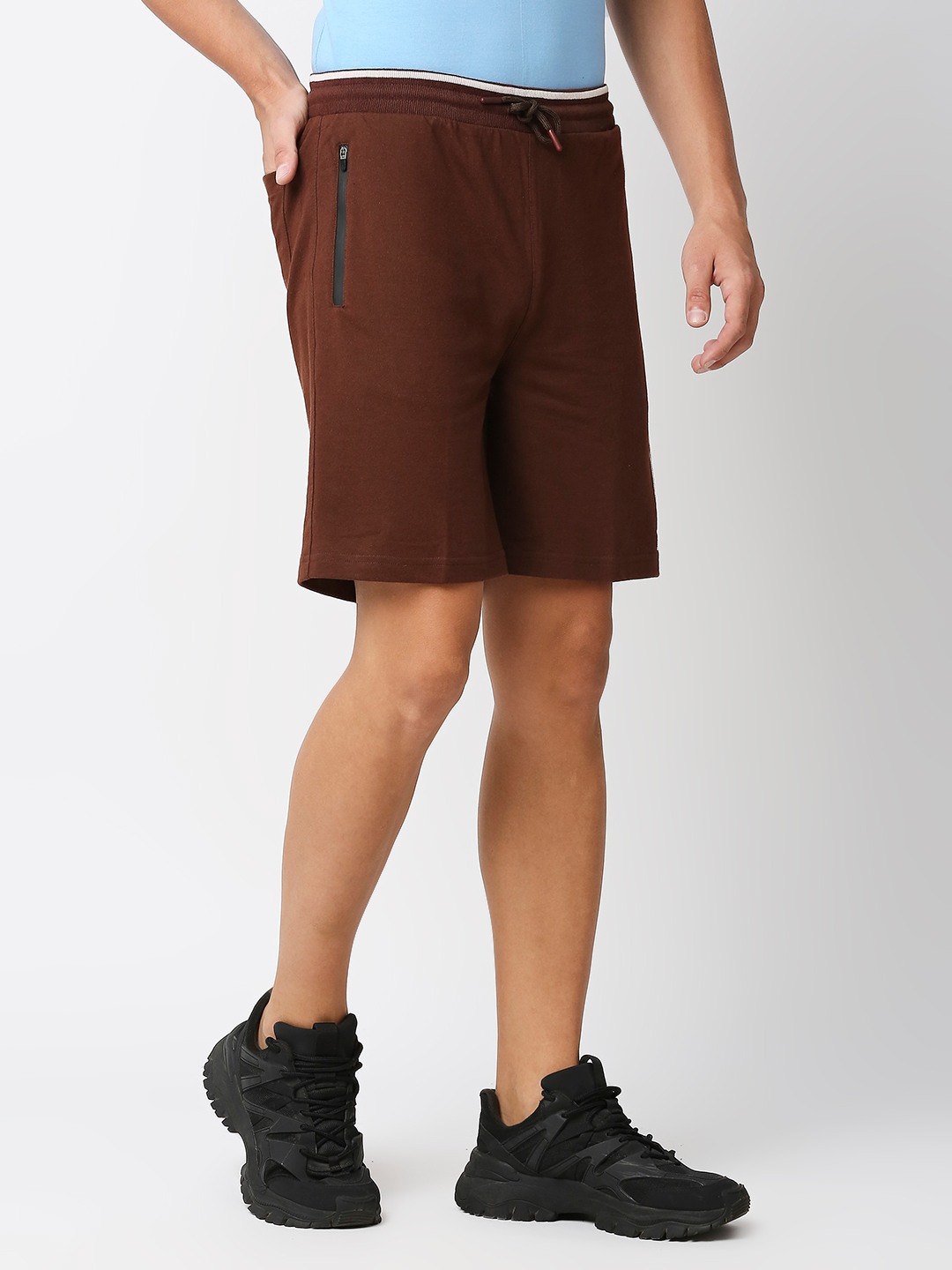 Men s Slim Fit Cotton Brown Shorts