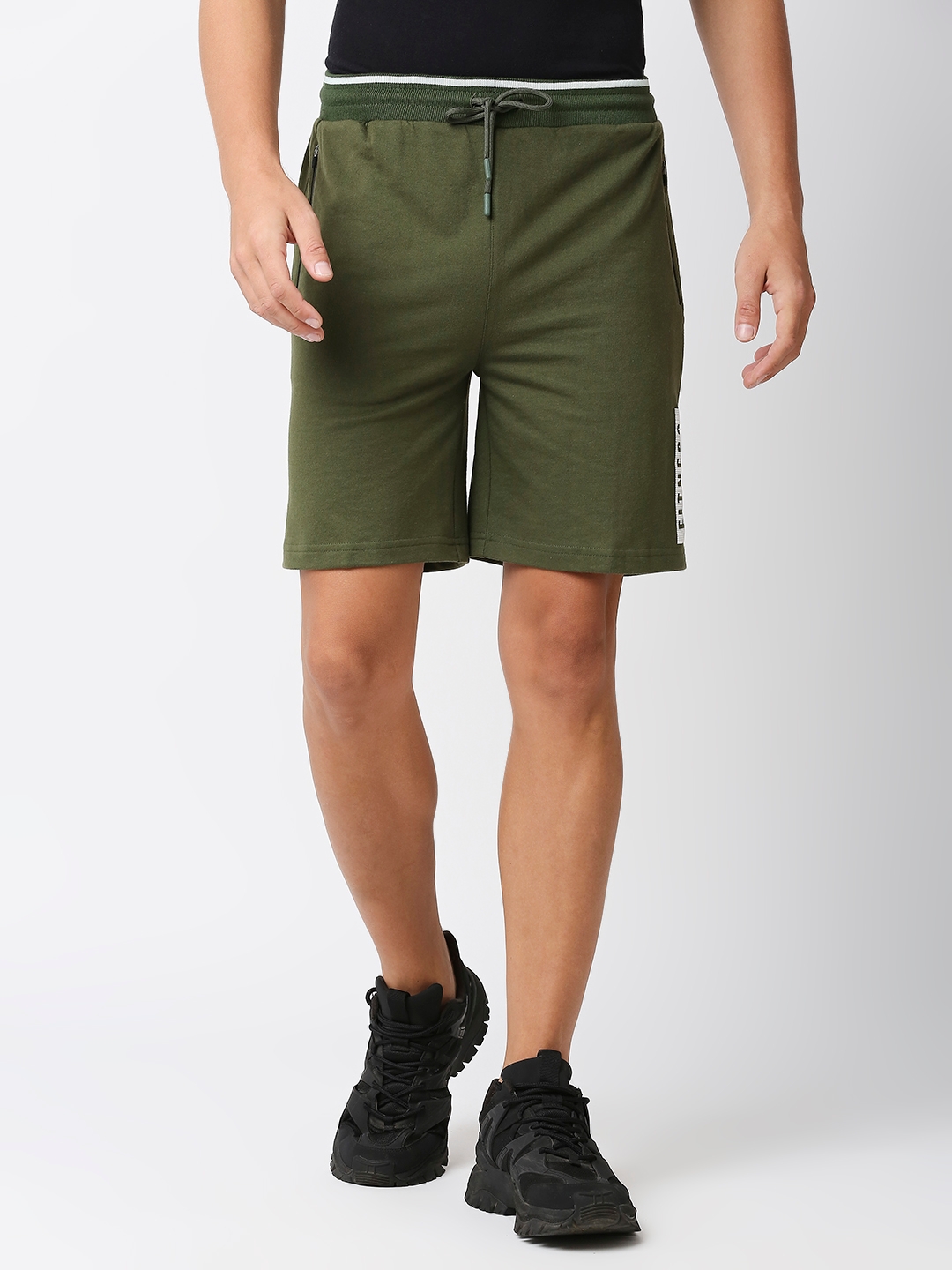 Men's  Slim Fit Cotton Green Shorts