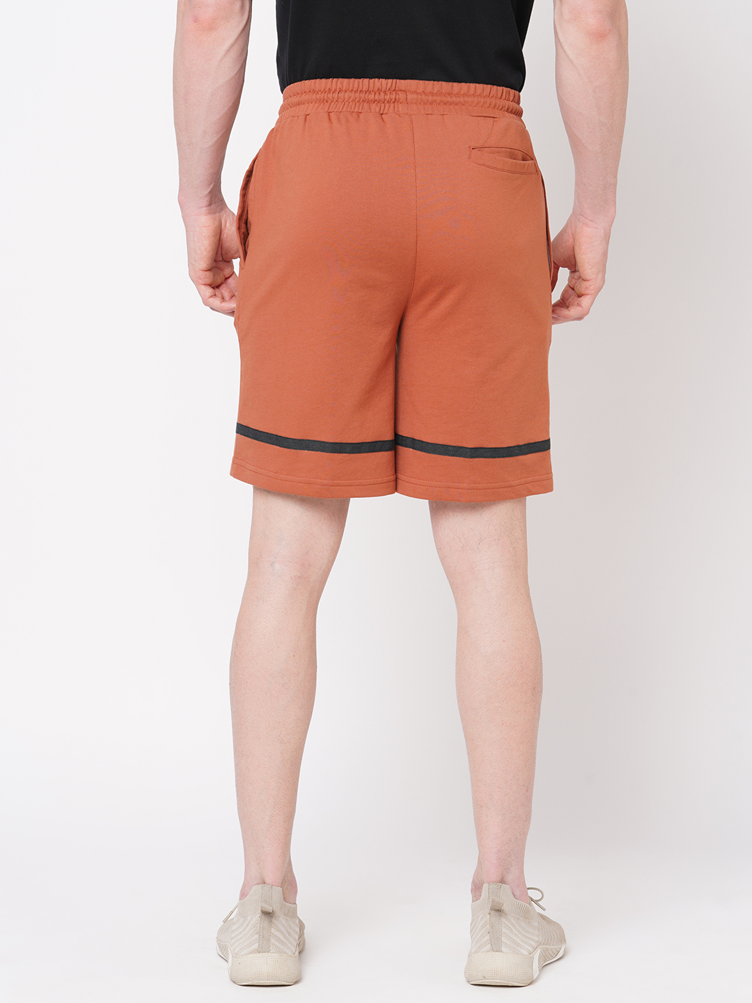 Men s Slim Fit Cotton Brown Shorts