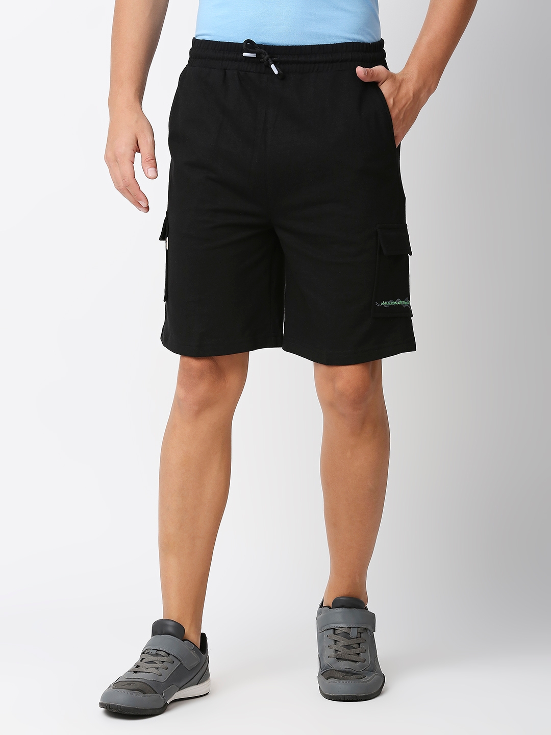 FITZ | Men's  Slim Fit Cotton Black Shorts