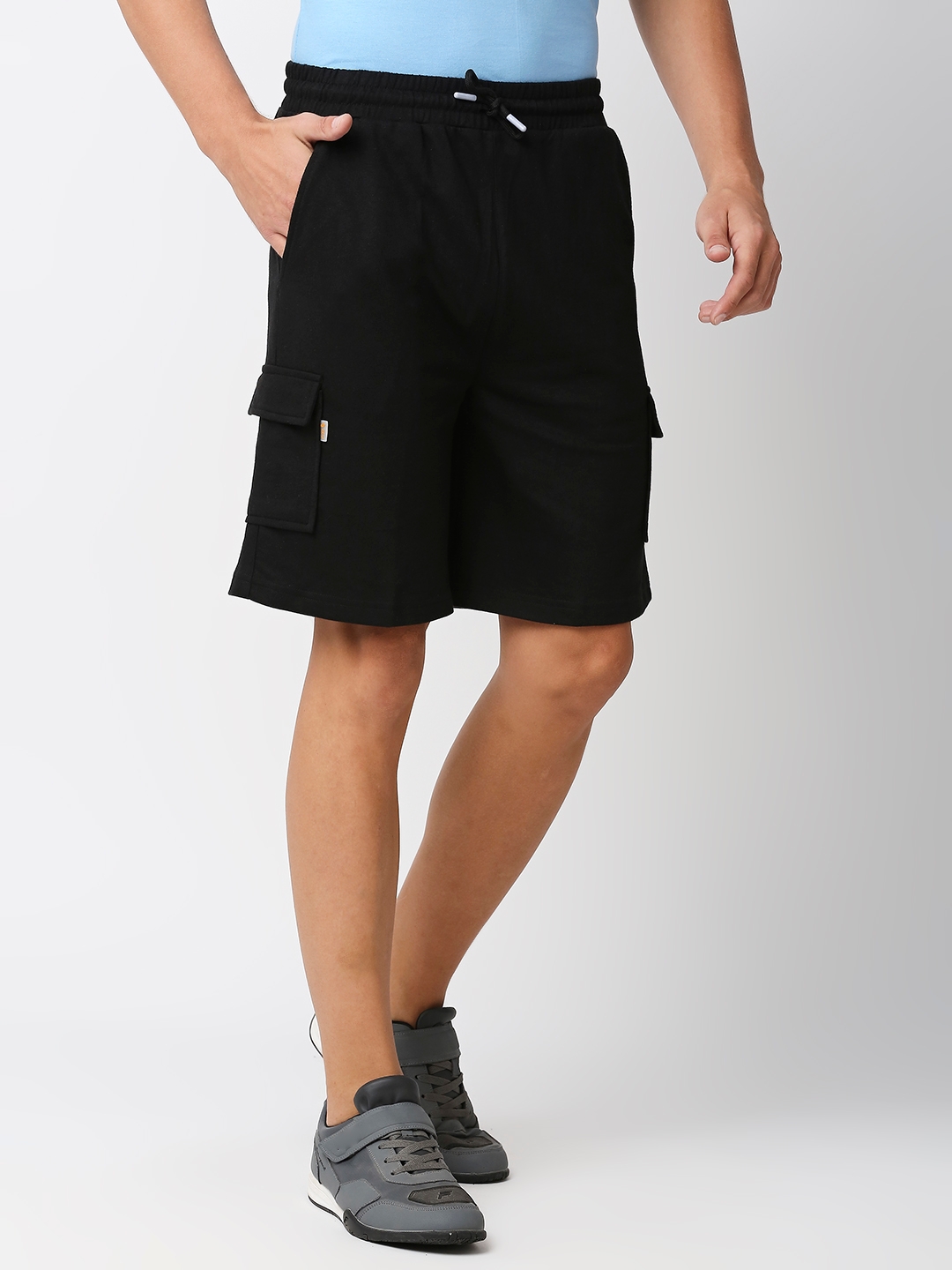Men's  Slim Fit Cotton Black Shorts