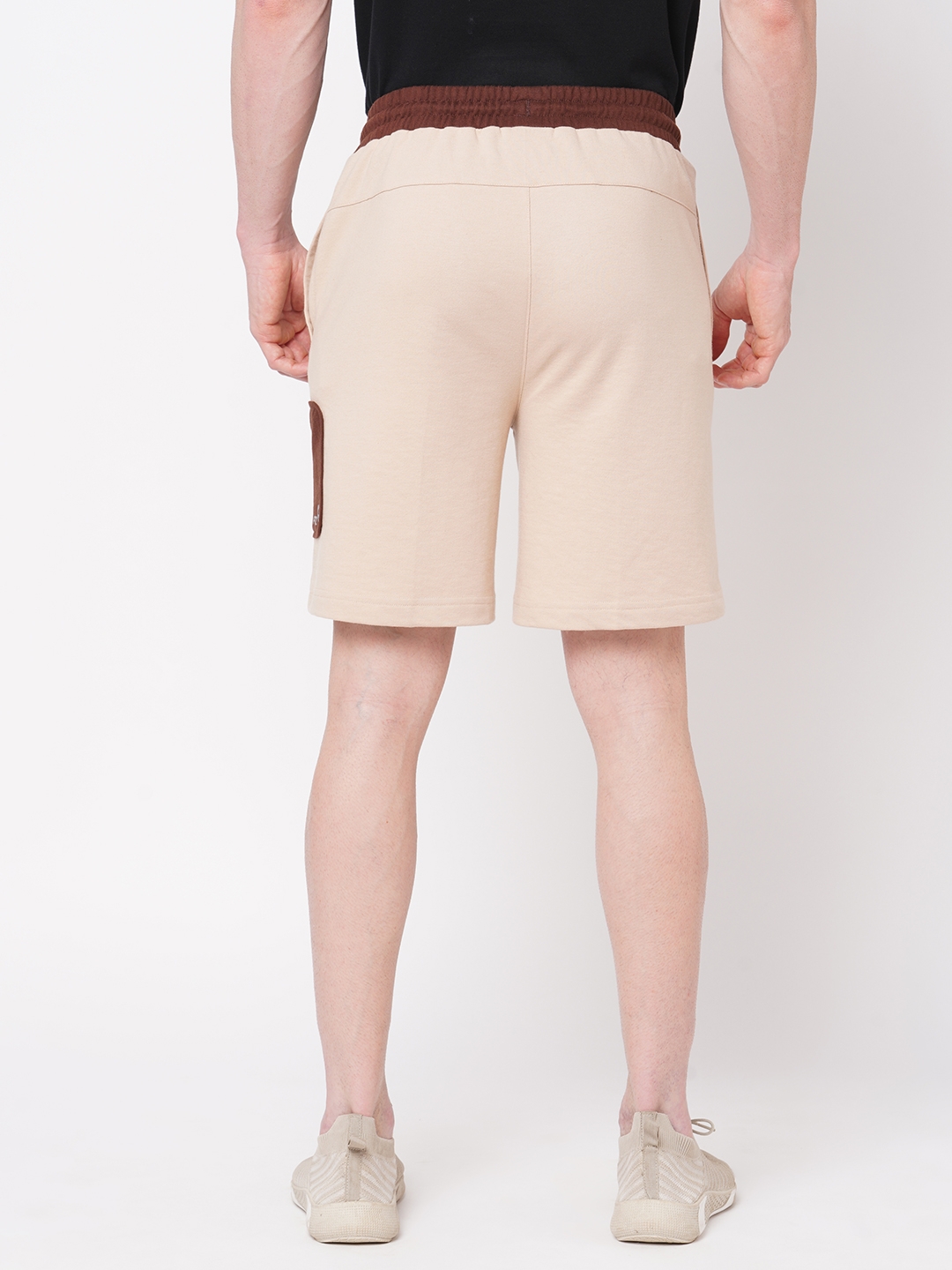 Men's  Slim Fit Cotton Beige Shorts