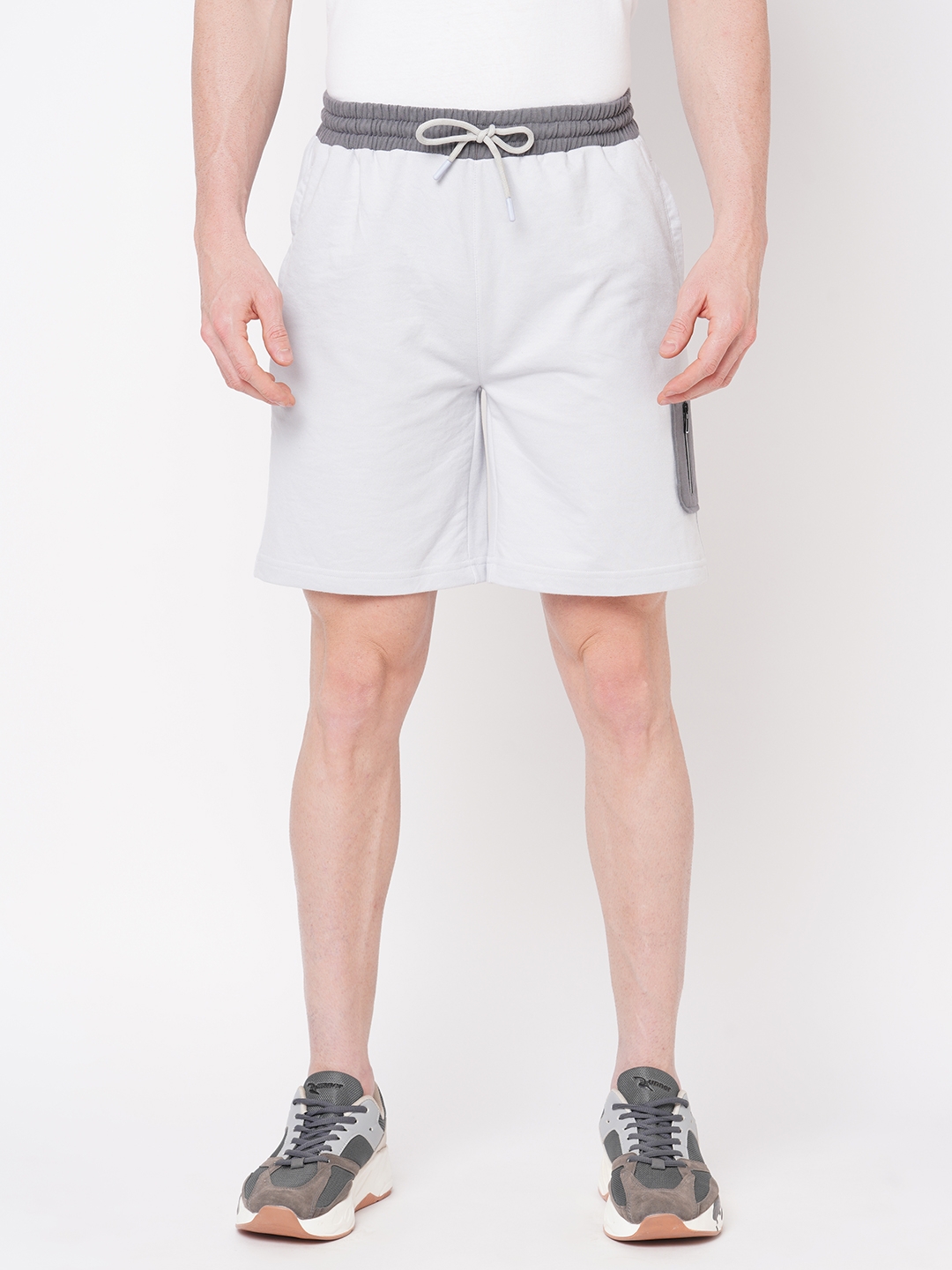 FITZ | Men's  Slim Fit Cotton Grey Shorts