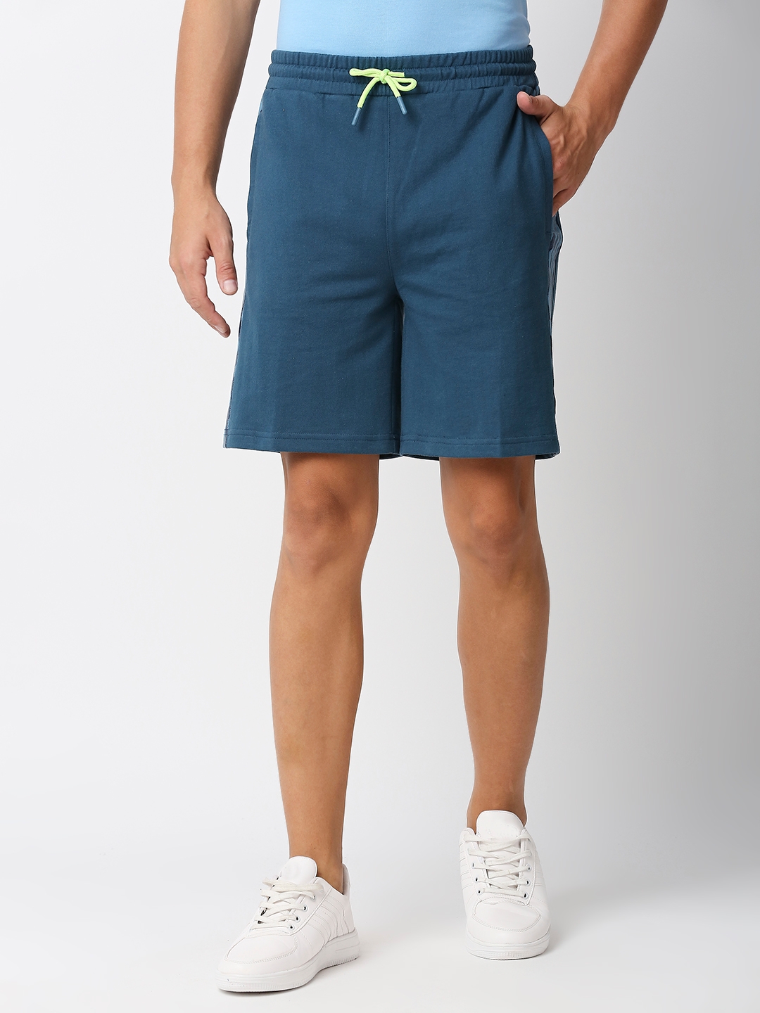 FITZ | Men's  Slim Fit Cotton Blue Shorts