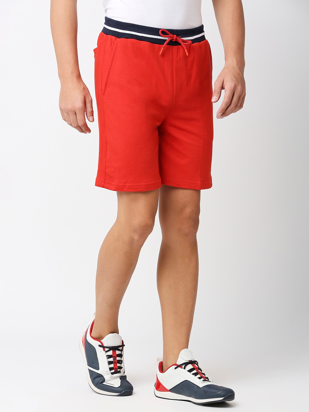 Men's  Slim Fit Cotton Red Shorts