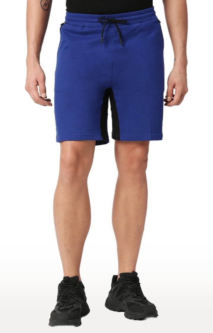 FITZ | Men's Blue Cotton Solid Short