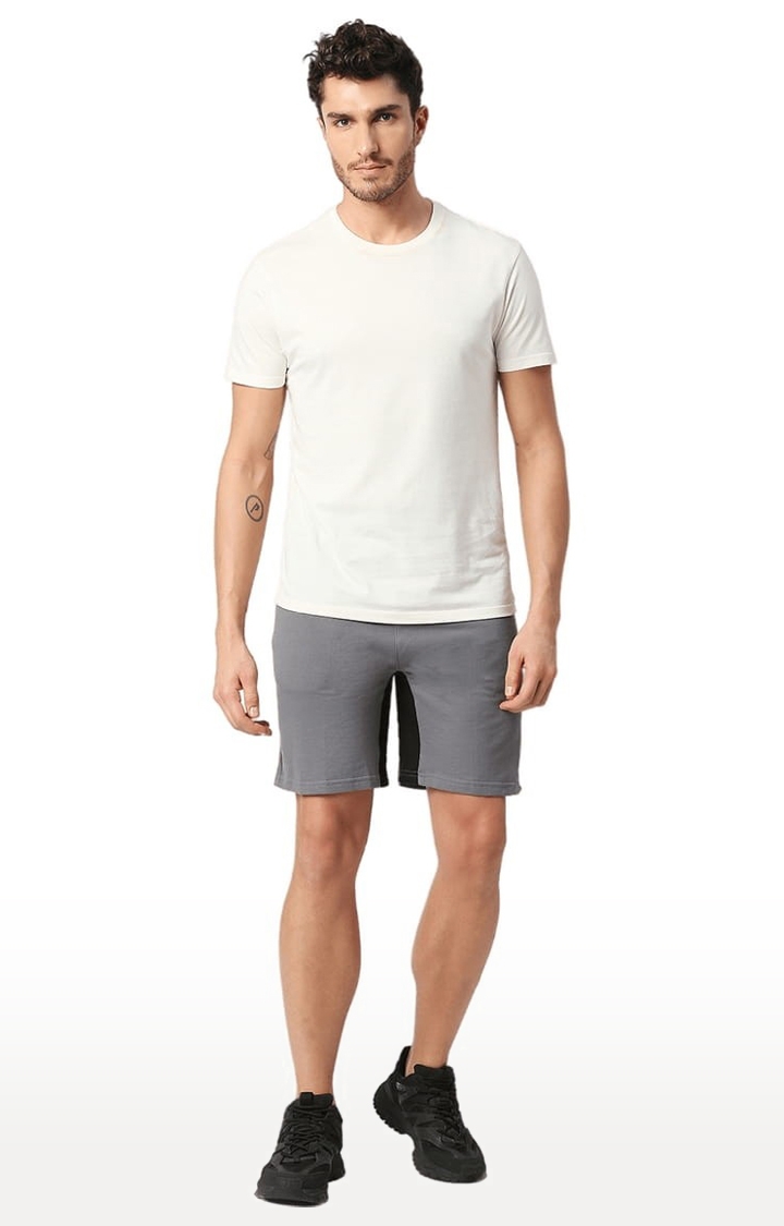 FITZ | Men's Grey Cotton Solid Short 1