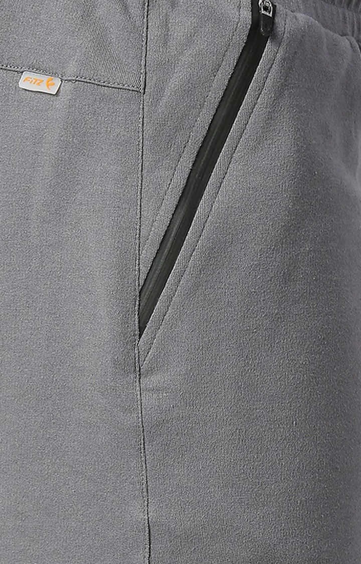 FITZ | Men's Grey Cotton Solid Short 3