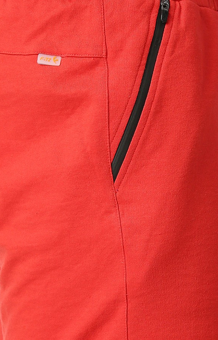 FITZ | Men's Red Cotton Solid Short 3
