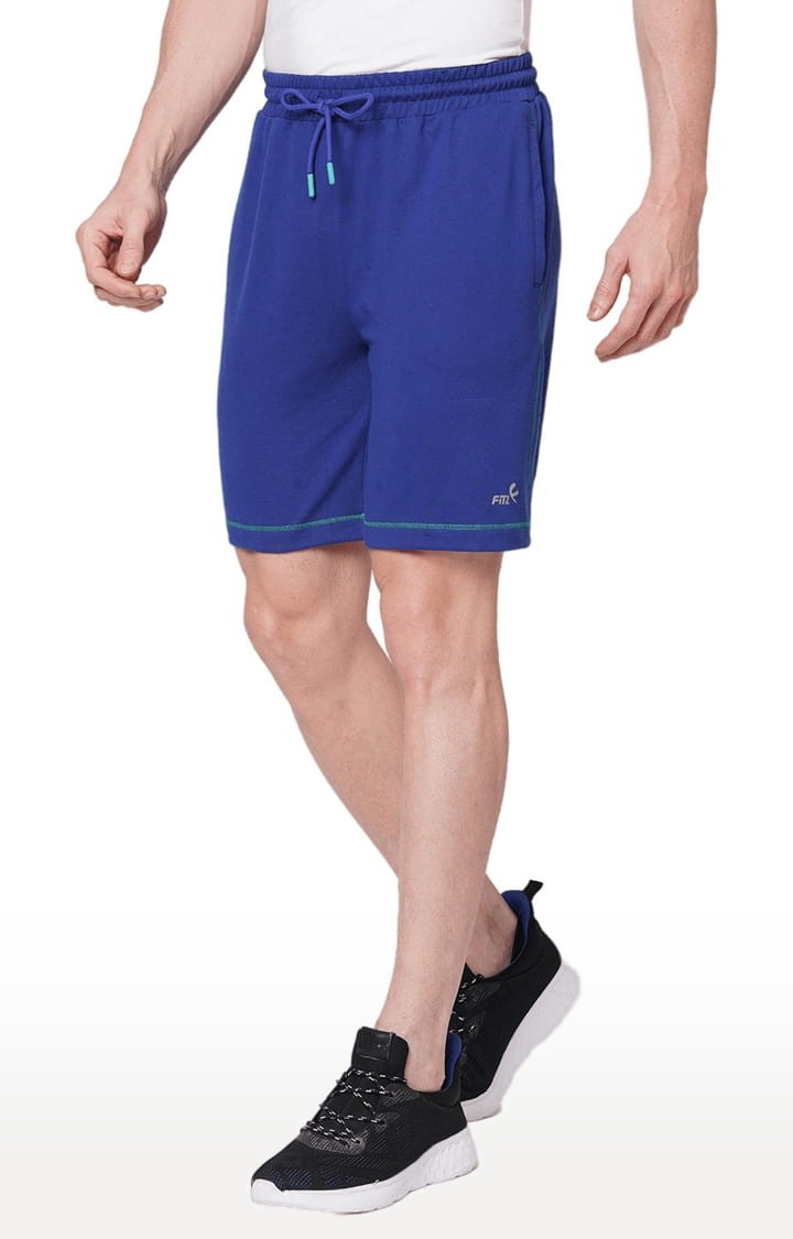 FITZ | Men's Blue Cotton Solid Short