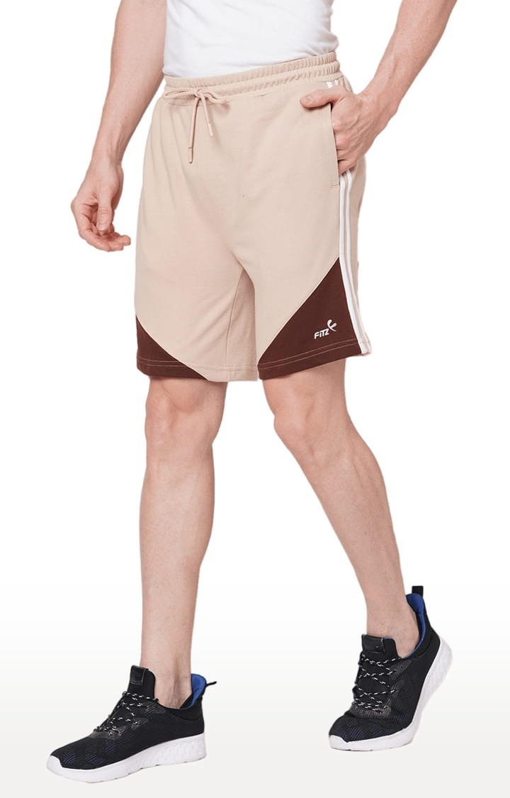 FITZ | Men's Beige Cotton Striped Short
