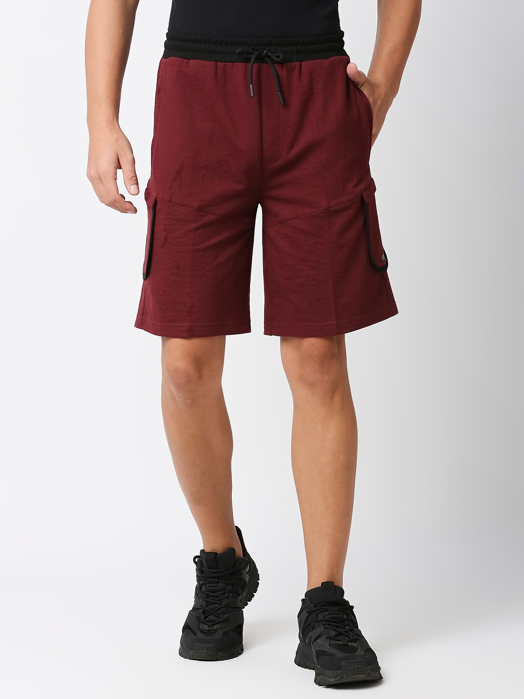 FITZ | Men's  Slim Fit Cotton Red Shorts