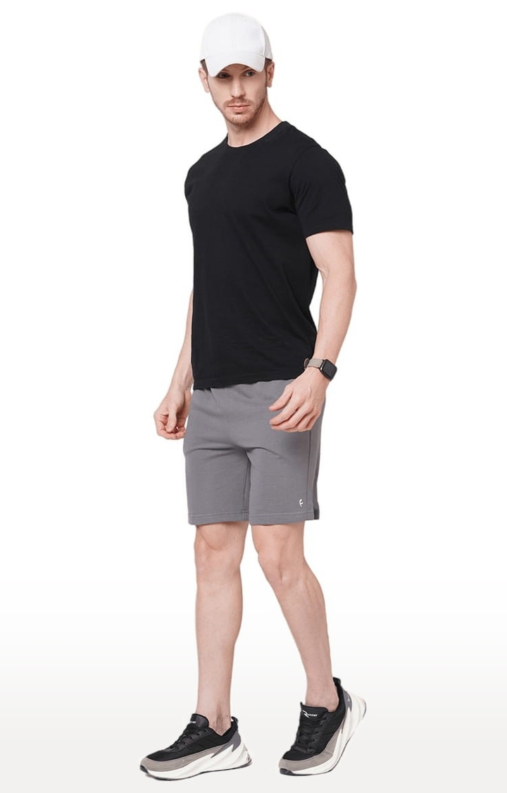 Men's Grey Cotton Solid Short