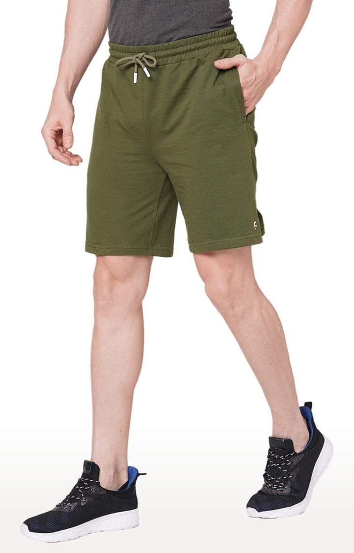 FITZ | Men's Green Cotton Solid Short