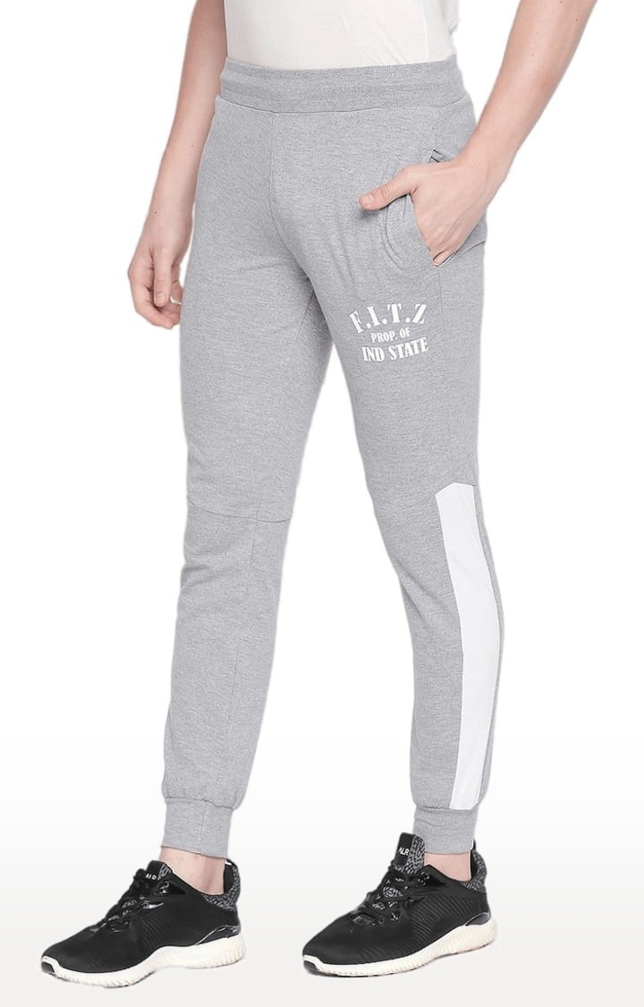 FITZ | Men's Grey Cotton Blend Solid Trackpant 2