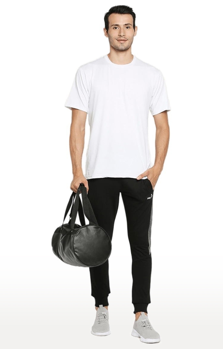 FITZ | Men's Black Cotton Blend Solid Activewear Jogger 1