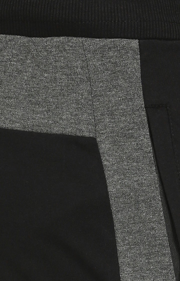 FITZ | Men's Black Cotton Blend Solid Activewear Jogger 4