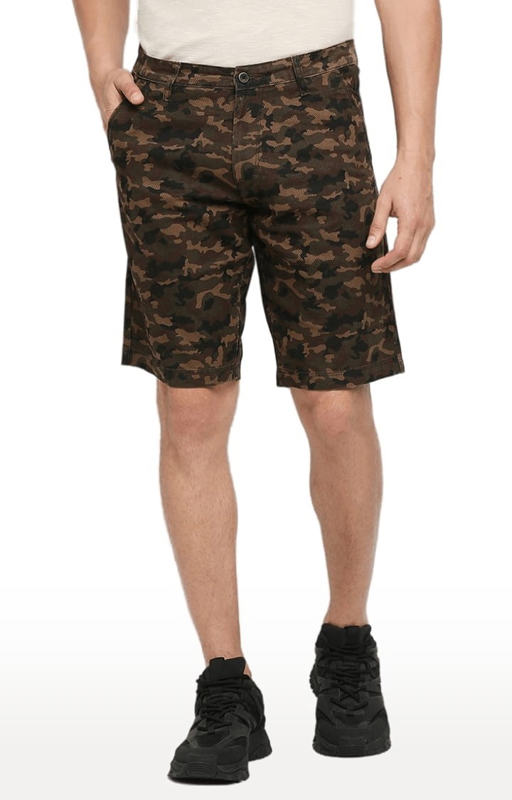FITZ | Men's Brown Cotton Camouflage Short 0