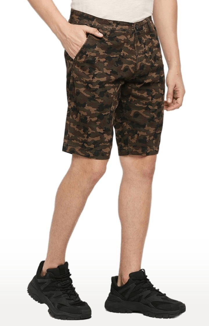 FITZ | Men's Brown Cotton Camouflage Short 2