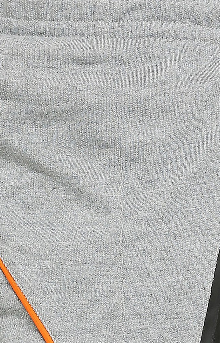 Men's Grey Cotton Melange Textured Short