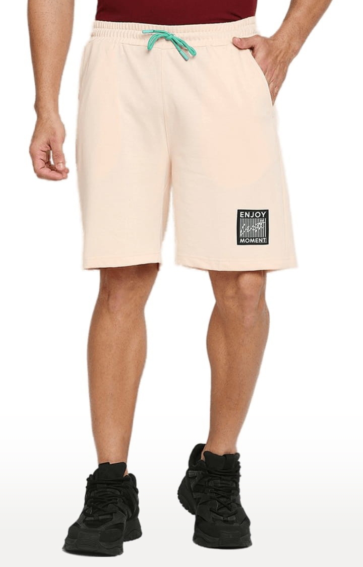Men's Pink Cotton Solid Short