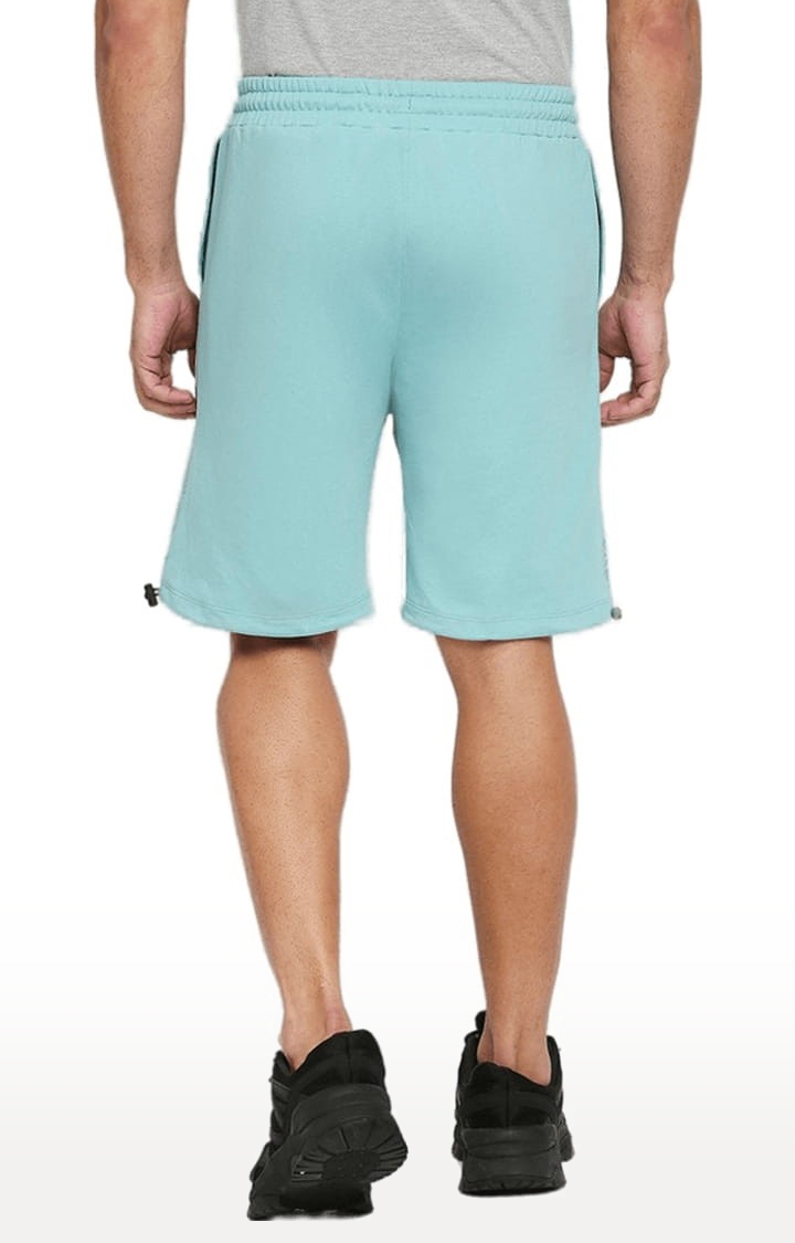 Men's Blue Cotton Solid Short