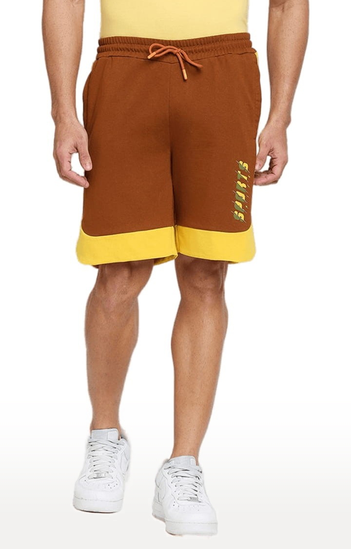 FITZ | Men's Brown Cotton Solid Short