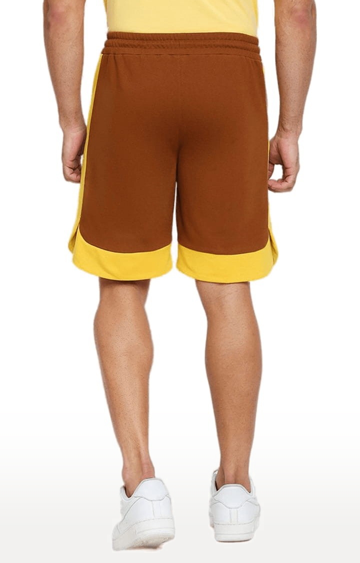 Men's Brown Cotton Solid Short