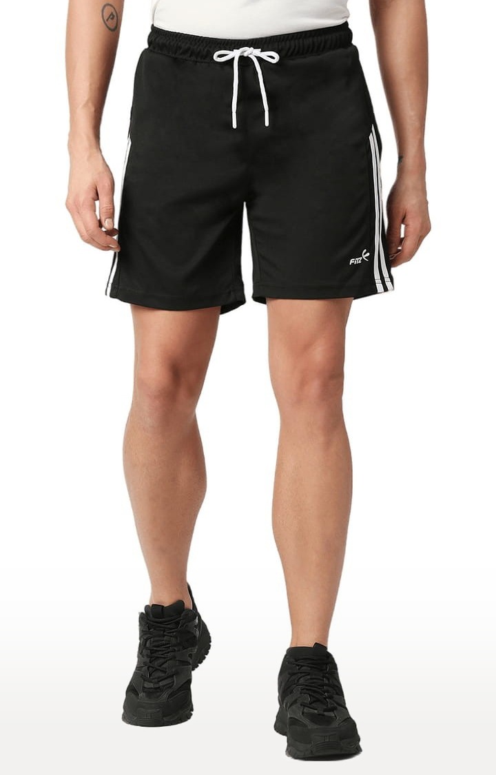 FITZ | Men's Black Polyester Striped Short 0