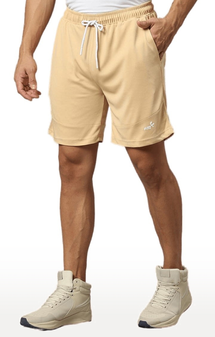 FITZ | Men's Beige Polyester Solid Short