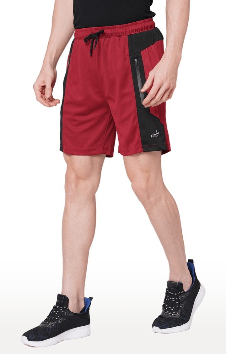 FITZ | Men's Red Polyester Colourblocked Short