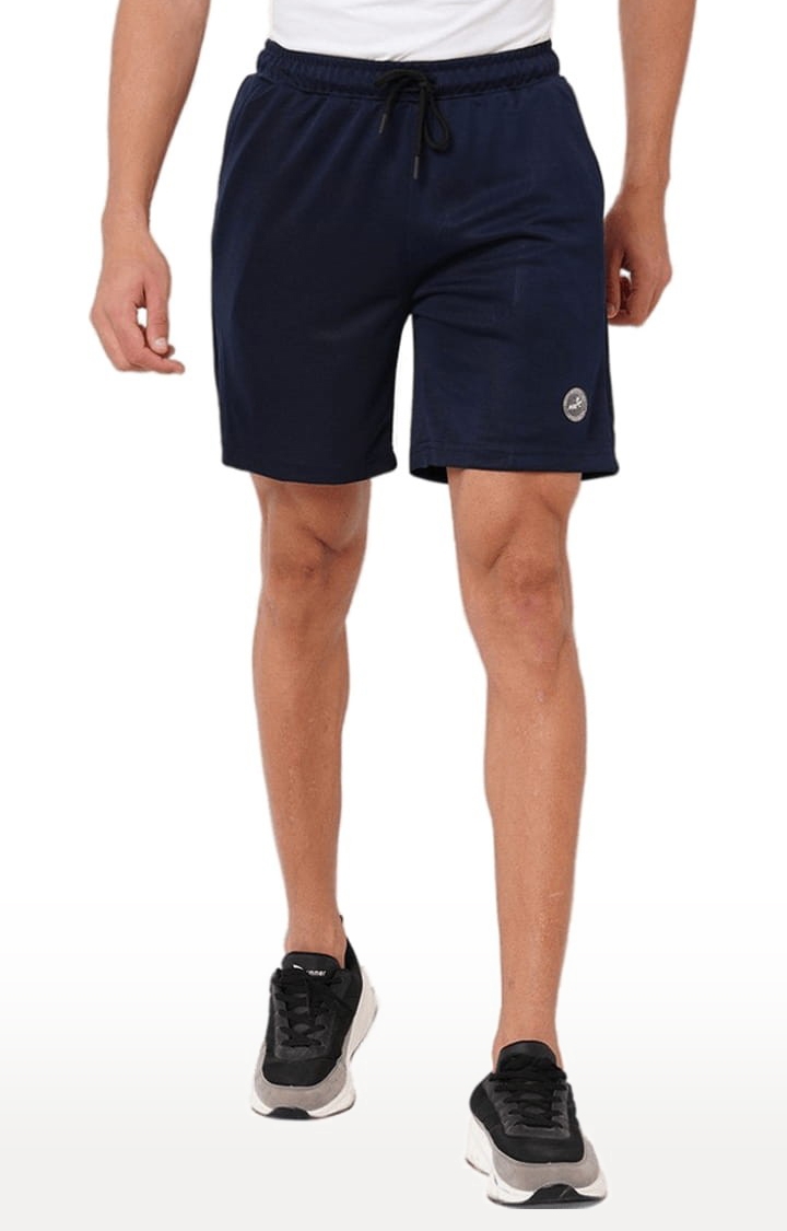 Men's Blue Polyester Solid Short