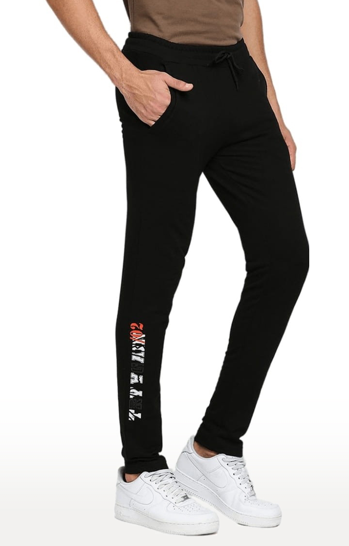FITZ | Men's Black Cotton Solid Trackpant 1