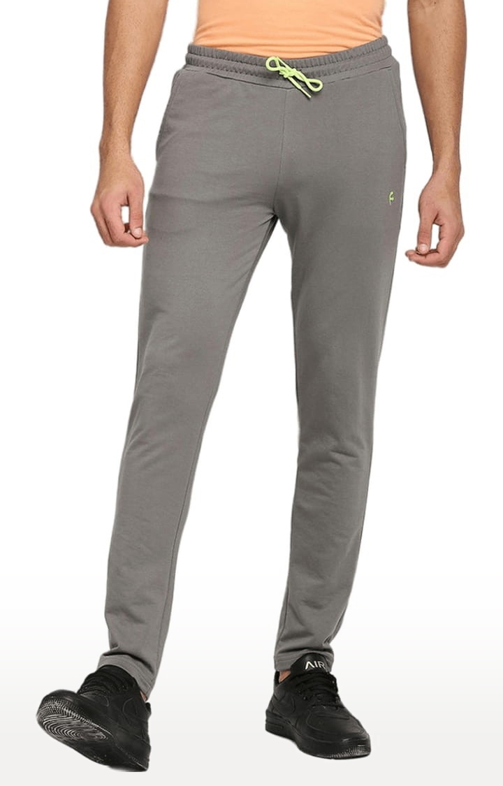 FITZ | Men's Grey Cotton Solid Trackpant