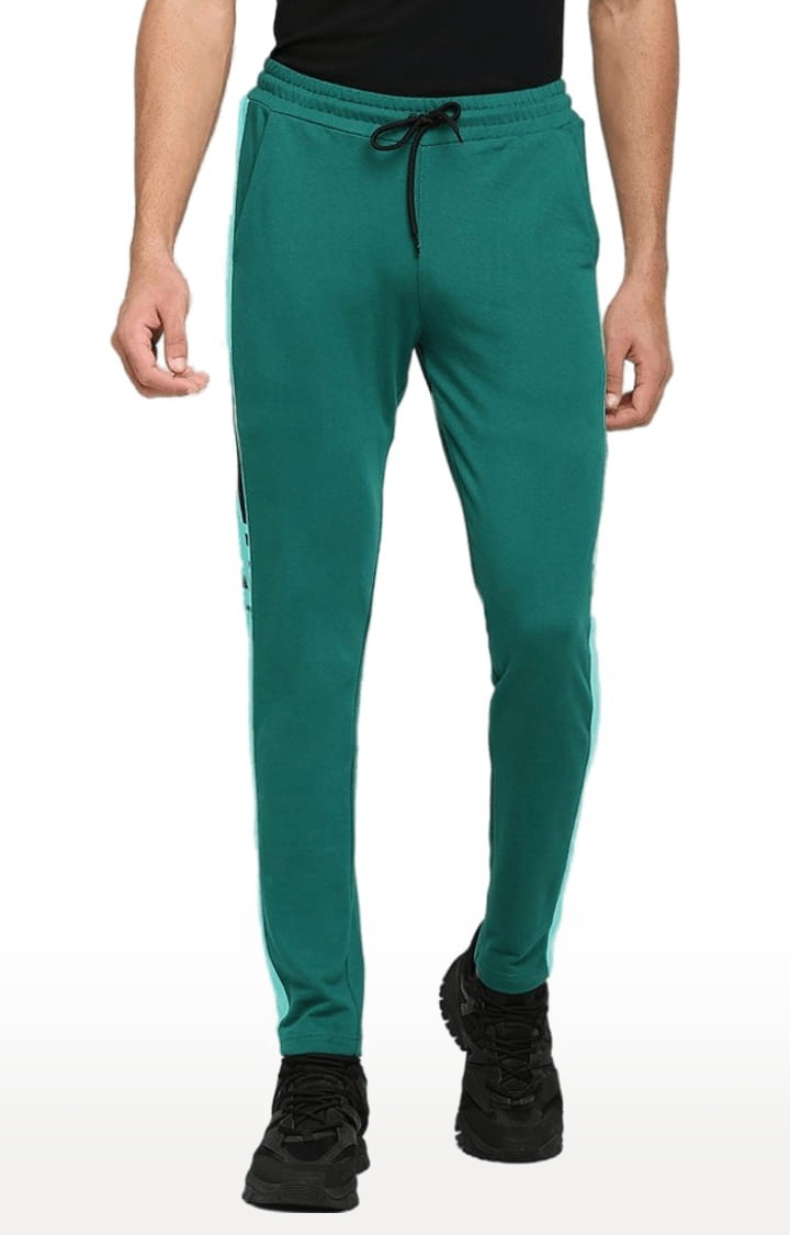 FITZ | Men's Green Cotton Solid Trackpant