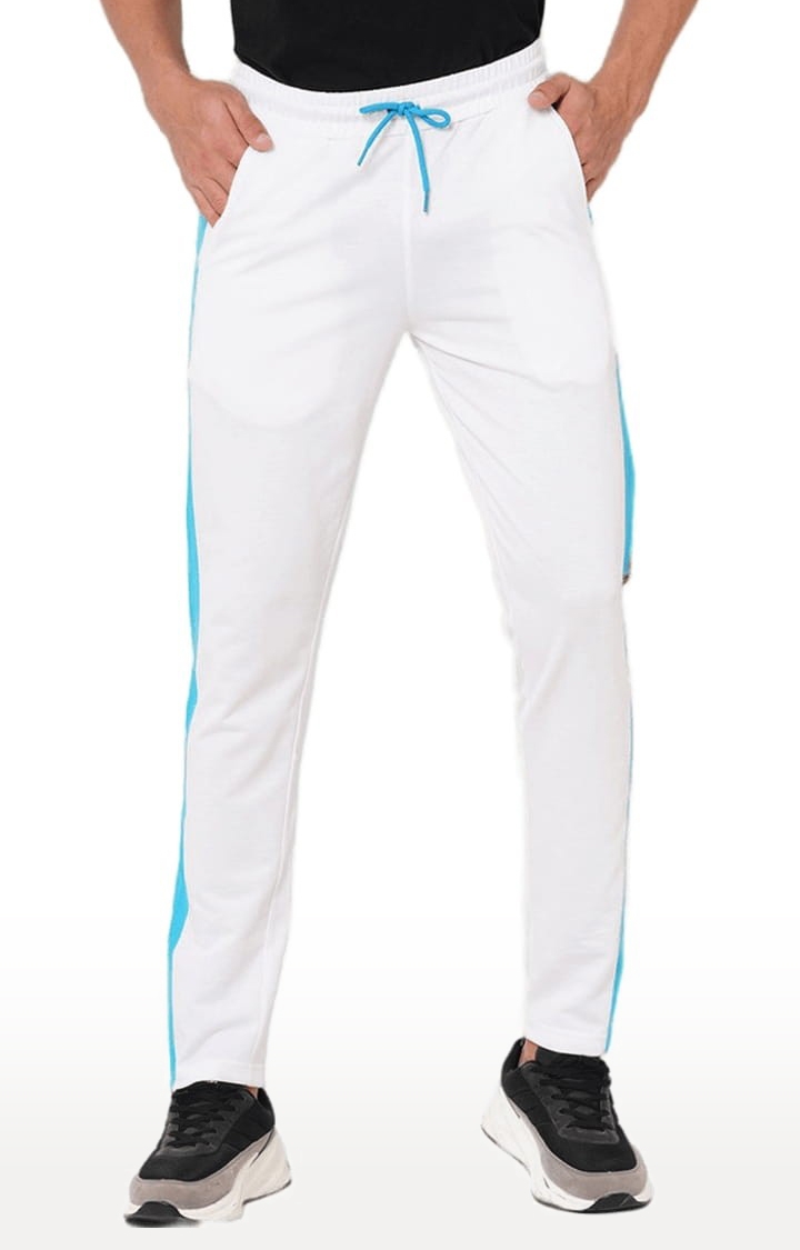 FITZ | Men's White Polyester Solid Trackpant