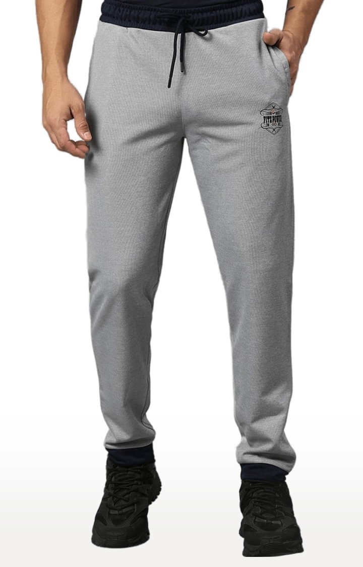 FITZ | Men's Grey Cotton Solid Trackpant