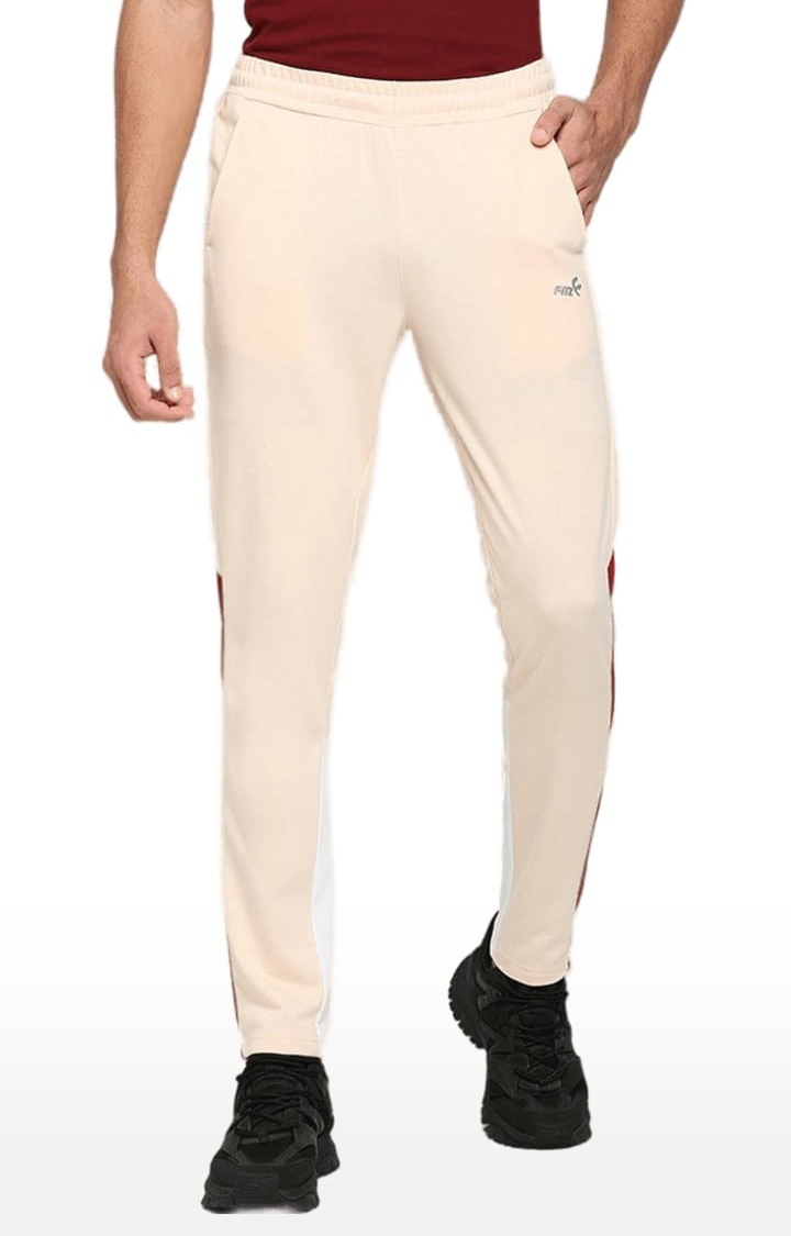 Men's Pink Cotton Solid Trackpant